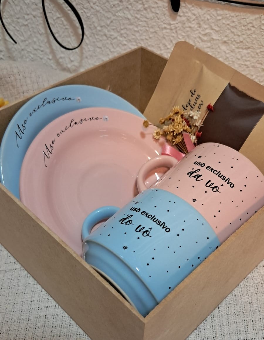 Kit com 2 xícaras coloridas 180ml