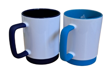 Caneca de Cerâmica Branca com Alça Soft e Base em Silicone com Interior Colorido. - Image 3