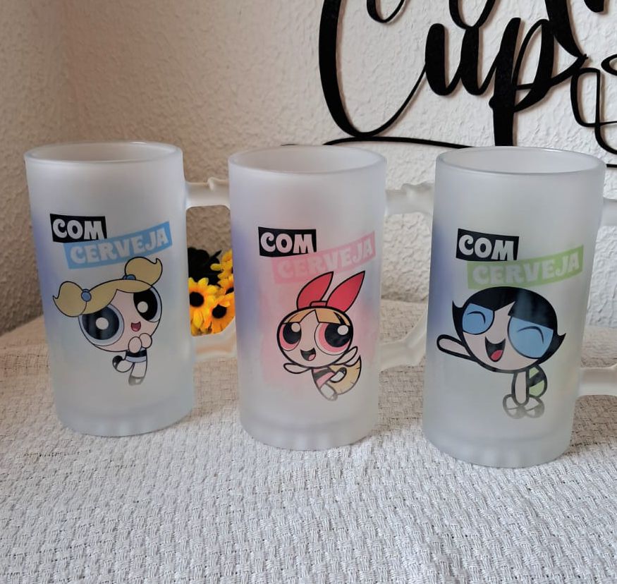 Caneca Vidro Jateada 475ML