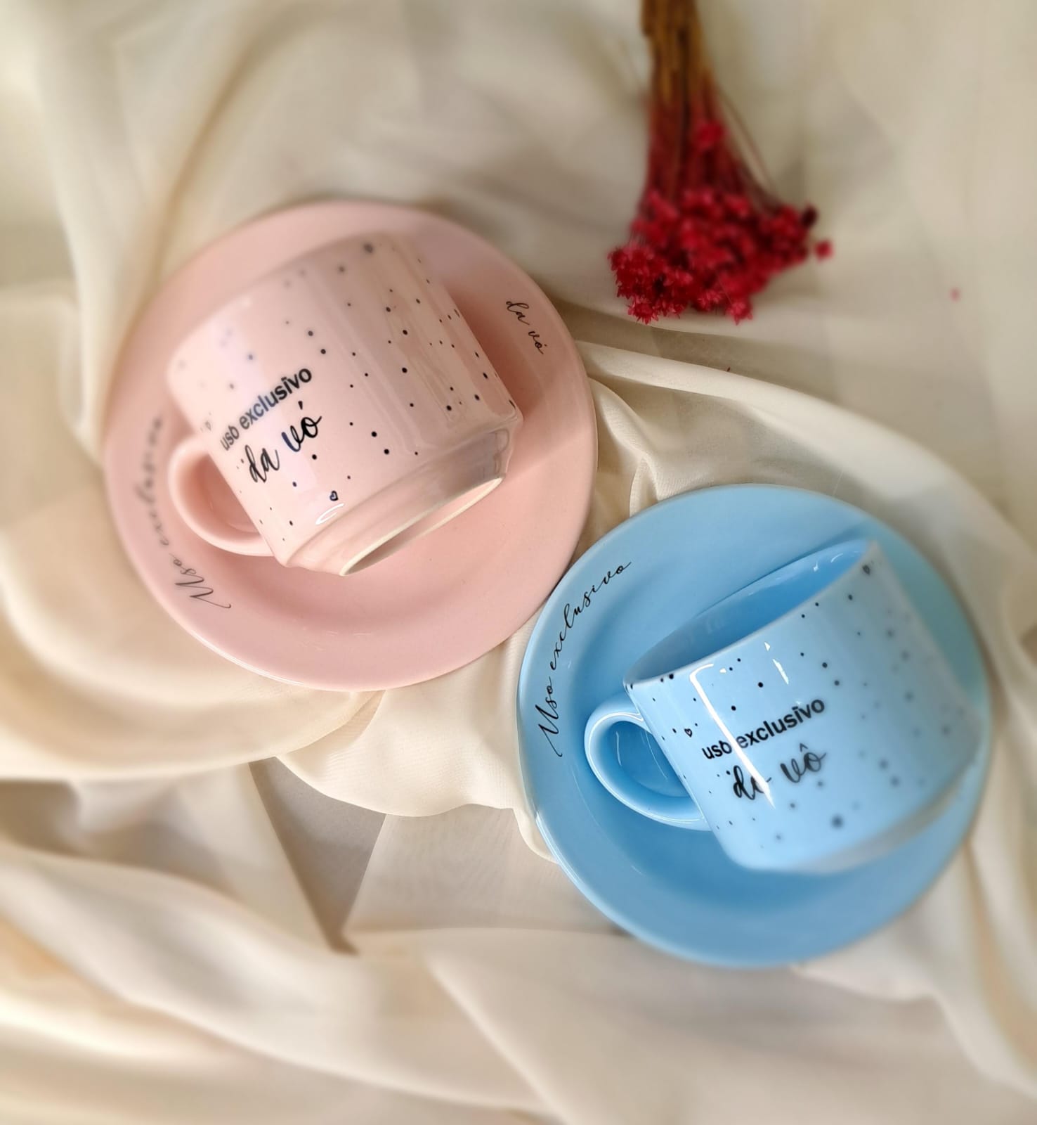 Xícara com Pires colorida 180ml