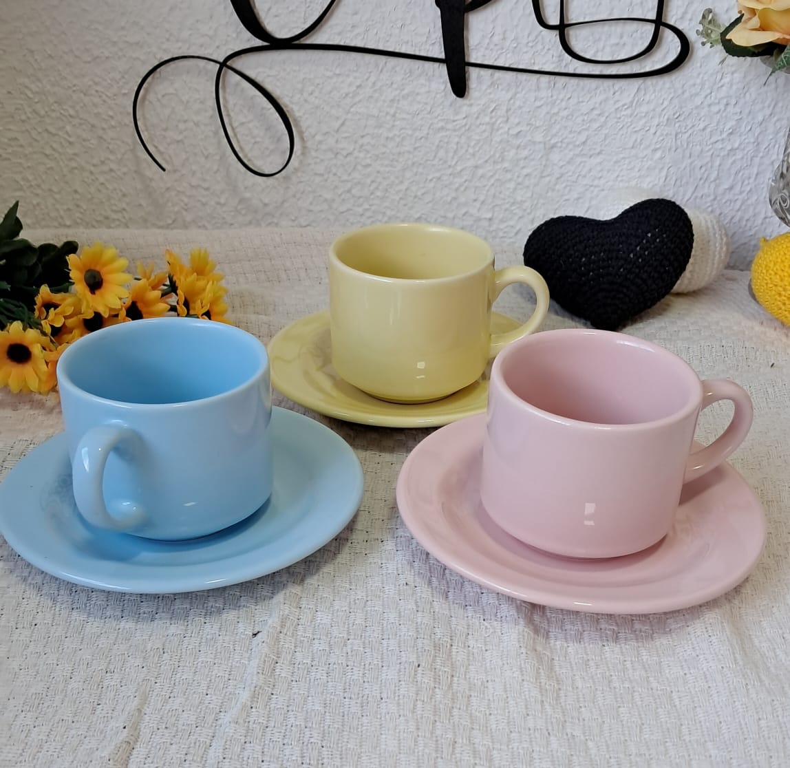 Xícara com Pires colorida 180ml - Image 2