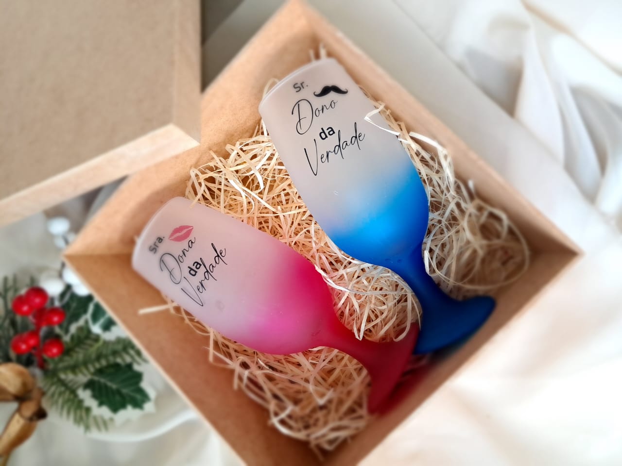 Kit 2 taças de chopp tulipa degradê