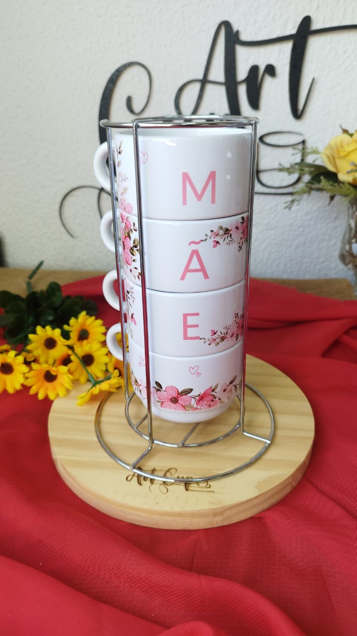 TORRE XÍCARA COM 4 ( produto pronta entrega)