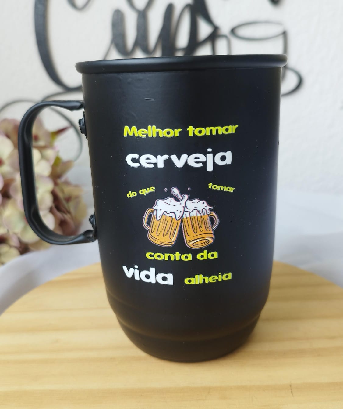 Caneca de Alumínio 600ml Personalizada c/ DTF UV