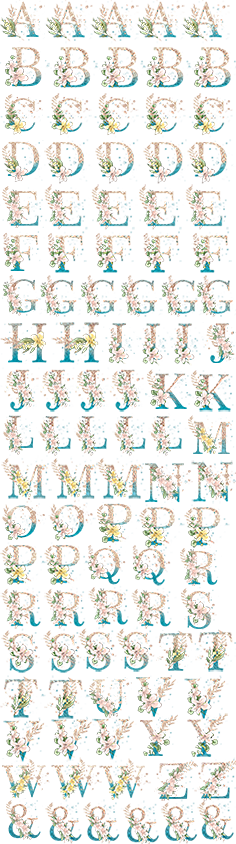 Arte Digital Alfabeto Gliter 1 metro